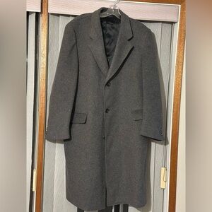 WM. H. Leishman Men's Gray Wool and Cashmere Trench Coat S42R Old Money Vintage